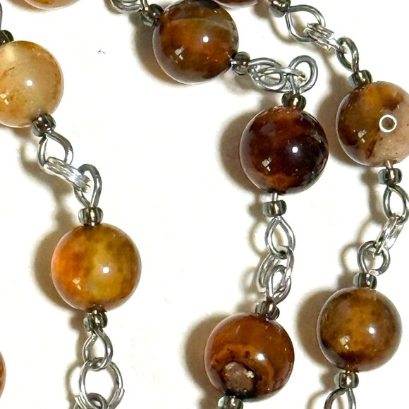Genuine Earthy Carnelian Agate Short Necklace, Gemstone Adjustable Necklace - Picture 8 of 13